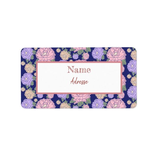 Vintag Blütenkranz Adressaufkleber (Vorne)