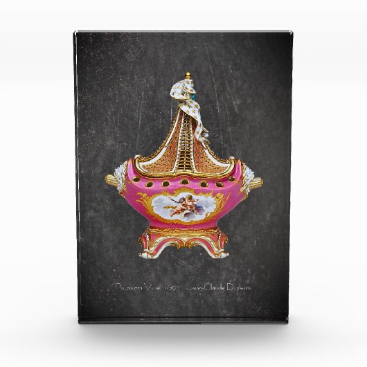 Vintag Blütenrosa Potpourri Vase Fotoblock (Vorderseite)