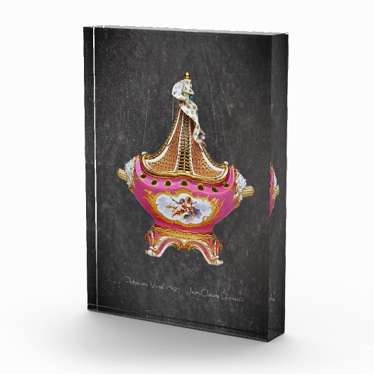 Vintag Blütenrosa Potpourri Vase Fotoblock (Rechts)