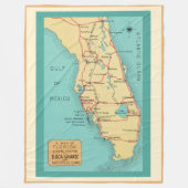 Vintag Boca Grande Florida Karte Fleecedecke (Vorderseite)