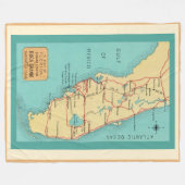 Vintag Boca Grande Florida Karte Fleecedecke (Vorderseite (Horizontal))