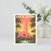 Vintag Boca Raton Florida Postkarte (Stehend Vorderseite)