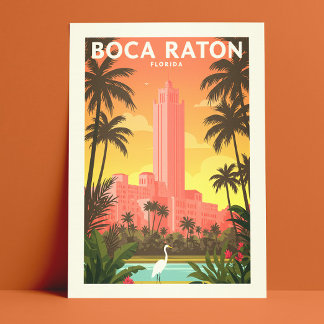 Vintag Boca Raton Florida Postkarte
