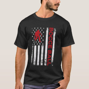 Vintag Bocce Ball USA Flaggen Bocce Ball Player Bo T-Shirt