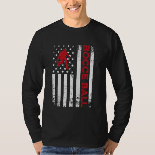 Vintag Bocce Ball USA Flaggen Bocce Ball Player Bo T-Shirt