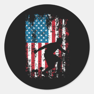 Vintag Bocce Player - Lawn Bowling Game Ll Fan Bo Runder Aufkleber