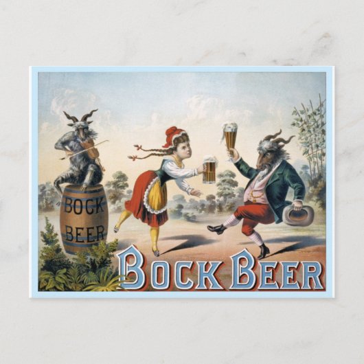 Vintag Bock Beer Postkarte (Vorderseite)