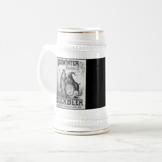 Vintag Bock Beer Stein Bierglas (Vorderseite Links)