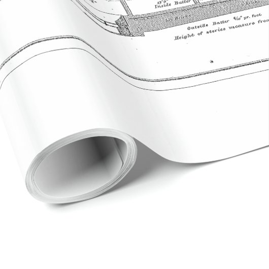 Vintag Bodie Island Leuchtturmdiagramm Geschenkpapier (Rolleneckpunkt)