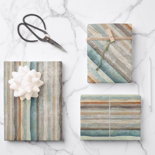 Vintag Boho Beach Vibes Gemustert Geschenkpapier Set (Vorderseite)