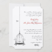 Vintag Boho Birdcage Red Wedding Einladungen (Vorderseite)