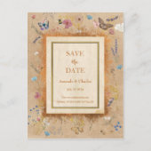 Vintag Boho Butterfly Gard Save the Date Postkarte (Vorderseite)