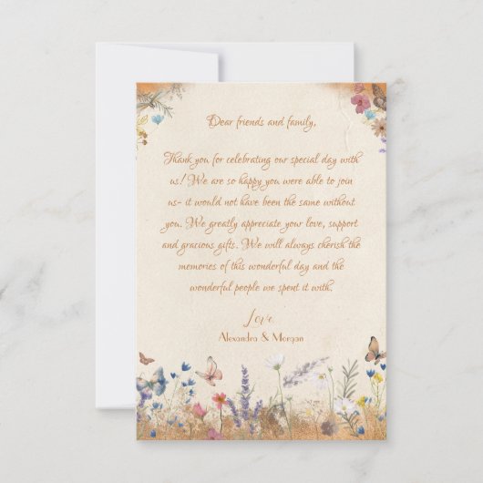 Vintag Boho Butterfly Garden Danke Karte (Vorderseite)