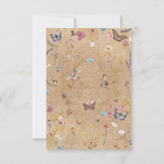 Vintag Boho Butterfly Garden Danke Karte (Rückseite)