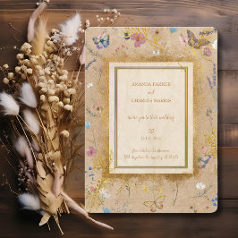 Vintag Boho Butterfly Garden Wedding Einladung