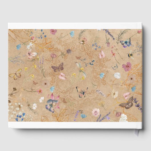 Vintag Boho Butterfly Garden Wedding Gästebuch (Rückseite)