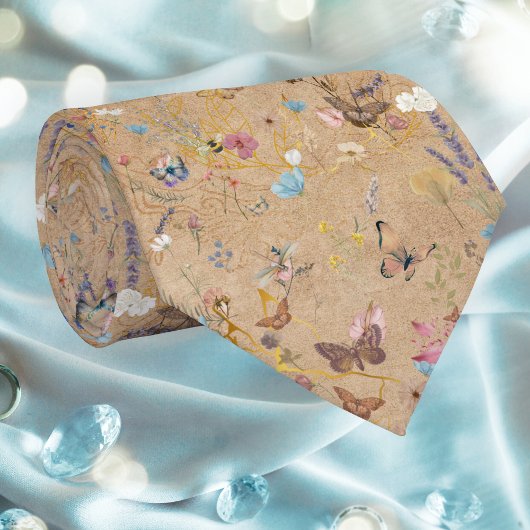 Vintag Boho Butterfly Garden Wedding Necktie Krawatte