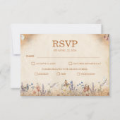 Vintag Boho Butterfly Garden Wedding RSVP Card Karte (Vorderseite)