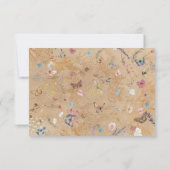 Vintag Boho Butterfly Garden Wedding RSVP Card Karte (Rückseite)