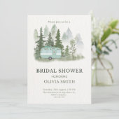 Vintag Boho Camper Bridal Dusche Einladung (Stehend Vorderseite)