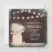 Vintag Boho Chic Mason Jar Lights Rustikal Einladung (Vorderseite)