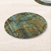Vintag Boho Feather Marble Stone Runder Pappuntersetzer (Angewinkelt)