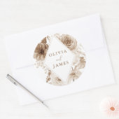 Vintag Boho Floral Frame Wedding Runder Aufkleber (Umschlag)