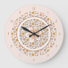 Vintag Boho Floral Kinderzimmer Hello Baby Custom Große Wanduhr
