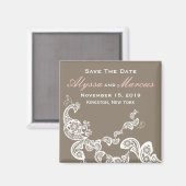 Vintag Boho Floral Peacock Elegant Save the Date Magnet (Vorderseite/Rückseite)