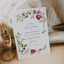 Vintag Boho Floral Wedding Einladung