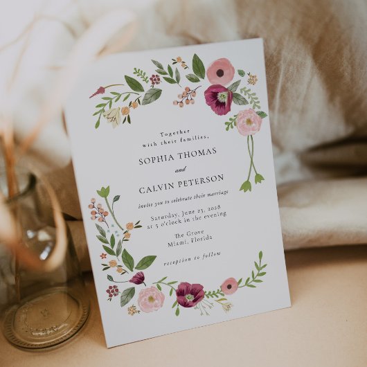 Vintag Boho Floral Wedding Einladung
