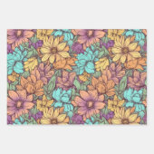 Vintag Boho Floral Wedding Geburtstag Geschenkpapier Set (Vorderseite 3)