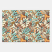 Vintag Boho Floral Wedding Geburtstag Geschenkpapier Set (Vorderseite 3)