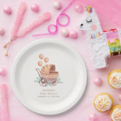 Vintag Boho Greenery Stroller Balloon Baby Shower Pappteller (Party)