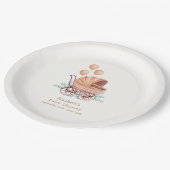 Vintag Boho Greenery Stroller Balloon Baby Shower Pappteller (Schrägansicht)