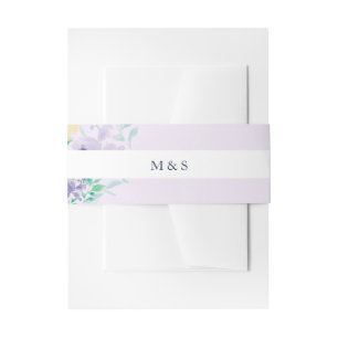 Vintag Boho Lilac Floral Wedding Wasserfarbe Kunst Einladungsbanderole