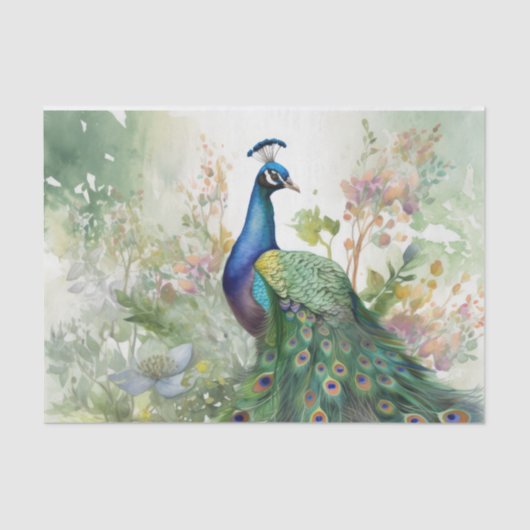 Vintag Boho Peacock Peacocks Decoupage Seidenpapier (Vorderseite)