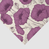 Vintag Boho Poppies Lila und Cream Seidenpapier (Detail)