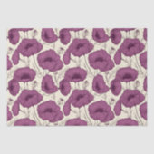 Vintag Boho Poppies Lila und Cream Seidenpapier (Vorderseite)
