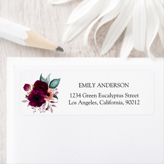 Vintag Boho Purple Flowers: Rücksendeadresse (Insitu)