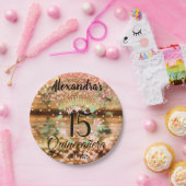 Vintag Boho Rose Gold Rustikale Quinceñera Spanisc Pappteller (Party)