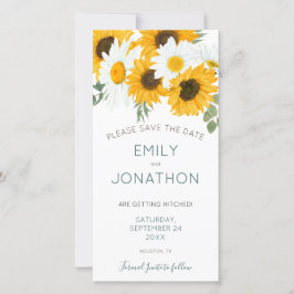 Vintag Boho Sunflower Florals Save The Date