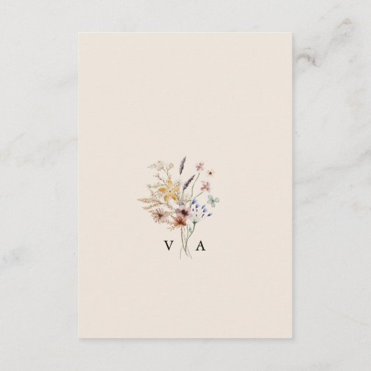 Vintag Boho Wildblume Begleitkarte (Rückseite)