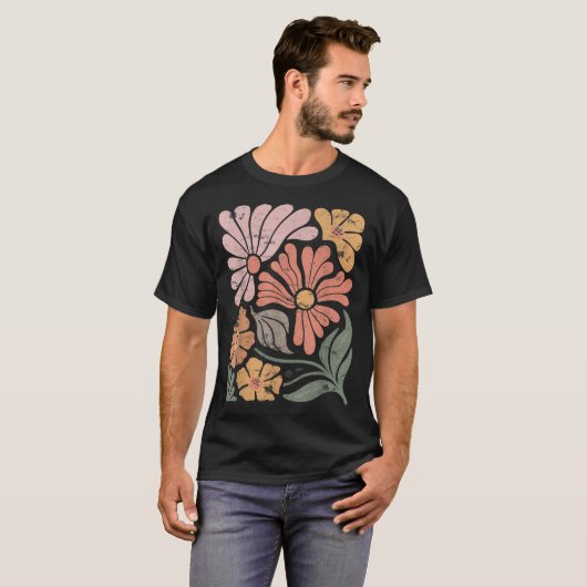 Vintag Boho Wildblume Graphic T-Shirt (Vorne ganz)