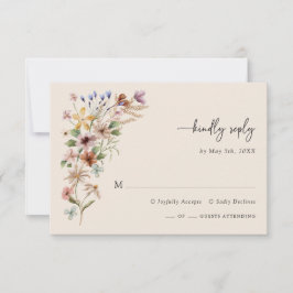 Vintag Boho Wildblume RSVP Karte