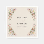 Vintag Boho Wildblume Wedding Serviette (Vorderseite)