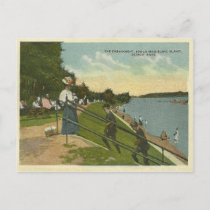 Vintag Bois Blanc Island Detroit Michigan Postkarte