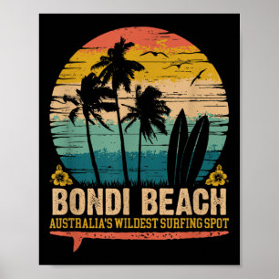 Vintag Bondi Beach, Australias Wildest Surfing Sp. Poster