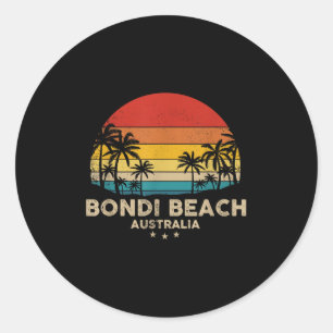 Vintag Bondi Beach - Australien Beach Souvenir Runder Aufkleber