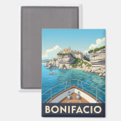 Vintag Bonifacio Korsika Magnet (Vorderseite/Rückseite)
